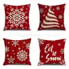 Fronha de almofada de Natal xadrez estilo americano, capa de almofada quadrada xadrez de flanela curta com floco de neve, capa de almofada para quarto