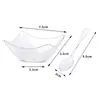 Taza de Plástico Transparente Reutilizable para Aperitivo de 2 oz, Mini Taza Cuadrada para Postre de Fiesta con Cuchara
