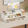 Estante Elevado para Computadora con Cajón Oficina Simple Elevado Escritorio Estante de Almacenamiento de Madera Soporte para Pantalla de Hogar