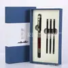 Traje de regalo de sándalo creativo cultural pluma de firma caja de regalo con tallado conmemorativo logo del traje pluma de gel de latón para negocios en stock
