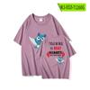 Cross-border Hot-selling Anime Fairy Tail Habi em torno de algodão pesado T-shirt verão meia manga Trendy manga curta