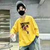 Camiseta de Manga Longa de Outono para Meninos Estilo Primavera e Outono 2026 Nova Camada Base Infantil Algodão Puro Top Casual de Outono para Meninos