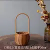 Bolsa de mão com trama de rattan sintético cesta de flores trama de rattan sintético cesta de flores de arte floral criativa pastoral cesta de trama de rattan cesta de flores de bambu