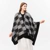 Comercio Exterior Venta al por Mayor Chal de Mujer Otoño e Invierno Clásico a Cuadros Jacquard Abertura Capa Cálida Transfronterizo Amazon Chales