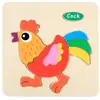Rompecabezas de madera infantil de dibujos animados tridimensional para bebés, juguete educativo de desarrollo temprano, animal, tráfico, juguete de mano, 2-3 años