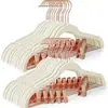Clip Antideslizante para Pantalones Colgador de Falda Multifuncional con Clip Colgador de Pantalones de Terciopelo Dorado Colgador de Plástico Colgador de Exhibición para Tienda de Ropa Fábrica