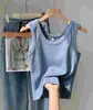 Camisola de Canalé para Mujer Estilo Nuevo Verano 2026, Corte Ajustado, Anti-Exposición, Adecuada para Usar en Capas o Sola, Top Corto Deportivo