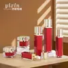 Nova Garrafa Quadrada 100ml50ml Garrafa de Emulsão de Água Acrílico Creme 30g Garrafa de Creme Conjunto Vermelho Garrafa Vazia