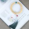 Nuevo Jade Ping An natural Bodhi de mano estilo antiguo todo partido anillo para correr pulsera con borla accesorios unisex al por mayor