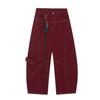 Vibras de moda diseño nicho sensibles a la presión línea brillante overol pantalones de hombre y mujer plisados paracaidista pierna ancha multibolsillo pantalones rectos