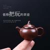 Tetera de Bolsillo Pequeña Cerámica Roja Tetera Pulgar Tetera de Bambú Tetera Calabaza Tetera de Piedra Mascota de Té Cerámica Tetera Pequeña Cambio de Horno