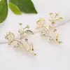 Accesorios para Joyería DIY Broche de Rama Microincrustado de Circonita Accesorios Estilo Coreano Cobre Puro Chapado en Oro Champán Material para Corsage Hecho a Mano