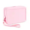 Bolsa de maquillaje de silicona, portátil, lavable, gran capacidad, no colapsable, bolsa de almacenamiento de artículos de tocador, monedero multifuncional para el hogar