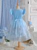 Vestido de Princesa Nuevo para Niñas 2026 Verano Estilo Coreano Vestido de Unicornio Vestido Tutú de Manga Corta para Cumpleaños de Niños
