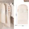 Capa de proteção contra poeira para roupas, saco de proteção contra poeira para jaquetas de pelo e plumas, saco de armazenamento de roupas comprimido visível, cabide para terno de uso doméstico