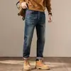 Jeans Masculino de Alta Qualidade Americana 2026 Outono/Inverno Novo Slim Fit Perna Reta Pequena Tendência Casual Afunilado Calças Longas