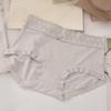 Roupa íntima de Modal Escovado de Cintura Média para Mulheres com Bordas de Renda, Sexy, Simples e Versátil, Shorts Triângulo de Estilo Coreano Soltos que Cobrem o Quadril