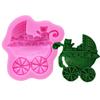 Molde de Silicone Urso Carrinho de Bebê Fondant Assar Decoração de Bolo Forma de Assar
