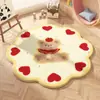 Alfombra Redonda de Imitación Cachemir con Lazo de Dibujos Animados Manta Redonda para Sofá de Casa Estudio Manta para Mesita de Noche de Habitación de Niña