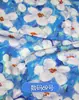 Tela de Algodón y Seda Estampada Digitalmente de Verano, Tela Suave de Algodón y Seda con Estampado Floral de Plantas para Pijama, Tela de Algodón Artificial Multicolor