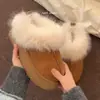 Botas de Nieve Cálidas con Suela Gruesa para Mujer 2026 Nuevo Estilo Invierno Aterciopelado Grueso Antideslizante Noreste Piel Zapatos de Algodón