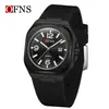 Reloj Transfronterizo Oufani Silicona Casual Estudiante Calendario Único Luminoso Caja Negra Dorada Resistente al Agua 30m Reloj de Cuarzo para Hombre
