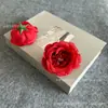 Cabeza de flor de camelia artificial individual punto de cruz DIY broche de flor hecho a mano decoración de salón de bodas sombrero de paja con flor al por mayor