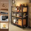 Prateleira Doméstica Porta-Prateleiras Prateleira de Armazenamento Multicamadas Suporte de Chão Eletrodomésticos de Cozinha Armário de Armazenamento para Varanda Exibidor de Supermercado