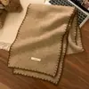Bufanda de Punto de Lana de Alta Gama para Mujer Invierno 2025 Nuevo Estilo Coreano Versátil Engrosada Cálida Bufanda