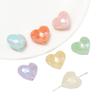 Cuentas sueltas de corazón de melocotón con estrella de cinco puntas bañadas en color acrílico AB, hechas a mano, para pulsera de cuentas casera, material de cadena para teléfono móvil