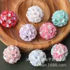 Novo acessório de joia DIY com flor de três pétalas cravejada de diamantes de resina transfronteiriça, bola de argila macia com centro furado e flor de cinco pétalas cravejada de diamantes
