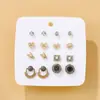 2025 nuevo conjunto de aretes de perlas de cristal para comercio exterior transfronterizo aretes libres para dormir mariposa flores de amor
