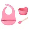 Babadores de Silicone de Grau Alimentício para Bebês Babadores de Drible para Comer Não Têm Medo de Sujar Fácil de Limpar Conjunto de Treinamento para Alimentação Independente do Bebê