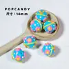 Contas de Florzinhas Fofas Furo Reto Material para Artesanato DIY Contas Soltas Contas Pintadas à Mão Coloridas Contas para Pulseira Colar Joias