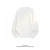 Camiseta de manga larga con textura vintage para hombre, estilo otoño old money, top básico versátil de alta gama, corte holgado