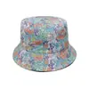 Chapéu de Pescador Novo Primavera e Verão 2025 Transfronteiriço Chapéu de Balde Estampado Floral Pequeno Feminino Chapéu de Sol para Viagem