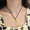 Collar de Celebridad de Internet Candado de Oro Pequeño Gordo Fu Pequeño de Arena Dorada de Nueva Explosiones que Combina con Todo Lujo Nicho Suerte Transferencia Regalo para Novia