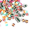 Cuentas Cilíndricas Rayadas de Resina con Agujero Recto, Cuentas de Agujero Grande, Terminales de Cuerda para DIY, Accesorios de Ropa, Materiales para Bisutería