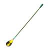 Aço inoxidável 304 colher de bar de cabo longo com cabeça dupla colher para milk tea café colher para salada de frutas colher de mistura para bar