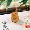Tuja Natural Doze Signos do Zodíaco Animais Fofos em Desenho Animado Homens e Mulheres Lanyard para Celular Pingente para Bolsa Pingente Venda por Atacado