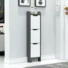Nuevo zapatero de tres y cuatro capas ultra delgado con puerta abatible para uso doméstico, almacenamiento estrecho detrás de la puerta, simple, práctico y estéticamente agradable para la entrada
