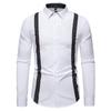 25 Transfronteiriço Amazon Nova Camisa Casual Masculina de Manga Longa com Estampa de Bolinhas Pretas e Brancas Combinação de Cores Tamanho Europeu Slim Moda Camisa Masculina
