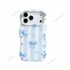 Nuevo Producto de Comercio Exterior: Funda de Teléfono Estilo Coreano con Lazo de Rayas de Colores para iPhone 18, Funda con Película Dos en Uno para Apple 17Pm