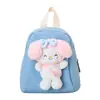 Nueva mochila escolar para niños pequeños de aspecto atractivo, mini mochila casual de nicho, mochila con colgante de felpa para niñas lindas