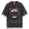 2026 Camiseta Masculina Manga Curta Tendência Lavada Estilo Cartoon Europeu e Americano Retrô Básico Outra Marca Algodão