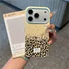 Estampa de Leopardo com Folha de Ouro Adequado para Capa de Celular Apple 18Promax Iphone17Pro Tendência 16Plus Estilo Europeu e Americano 15