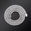 Pulsera de estilo hip-hop europeo y americano de 6 MM con doble fila de circonitas totalmente incrustadas para mujer, cierre de resorte chapado en oro, collar de cadena de tenis personalizado