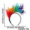 Adereço de Cabeça Colorido de Penas de Carnaval Verde Dourado Roxo Pena de Peru Faixa de Cabeça Decorativa DIY Festa Festival de Nova Orleans Fivela Decorativa de Cabeça