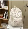 Mochila Pronta para Uso Transfronteiriço para Mulheres, Mochila Escolar de Grande Capacidade para Alunos do Ensino Fundamental, Mochila Escolar Doce Floral, Novo Estilo para Alunos do Ensino Fundamental
