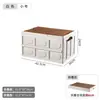 Caixa de Armazenamento de Camping de Abertura Lateral Estilo Japonês Multifuncional Transparente Dobrável Armário de Armazenamento Montável no Carro Caixa de Armazenamento com Tampa de Madeira